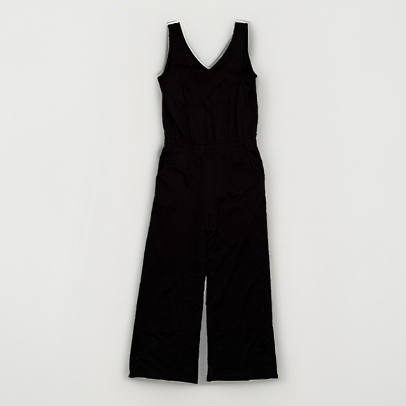 Pact Pants - Pact Womens S Black Organic Cotton Blend Tank Cropped Jumpsuit Romper Stretch